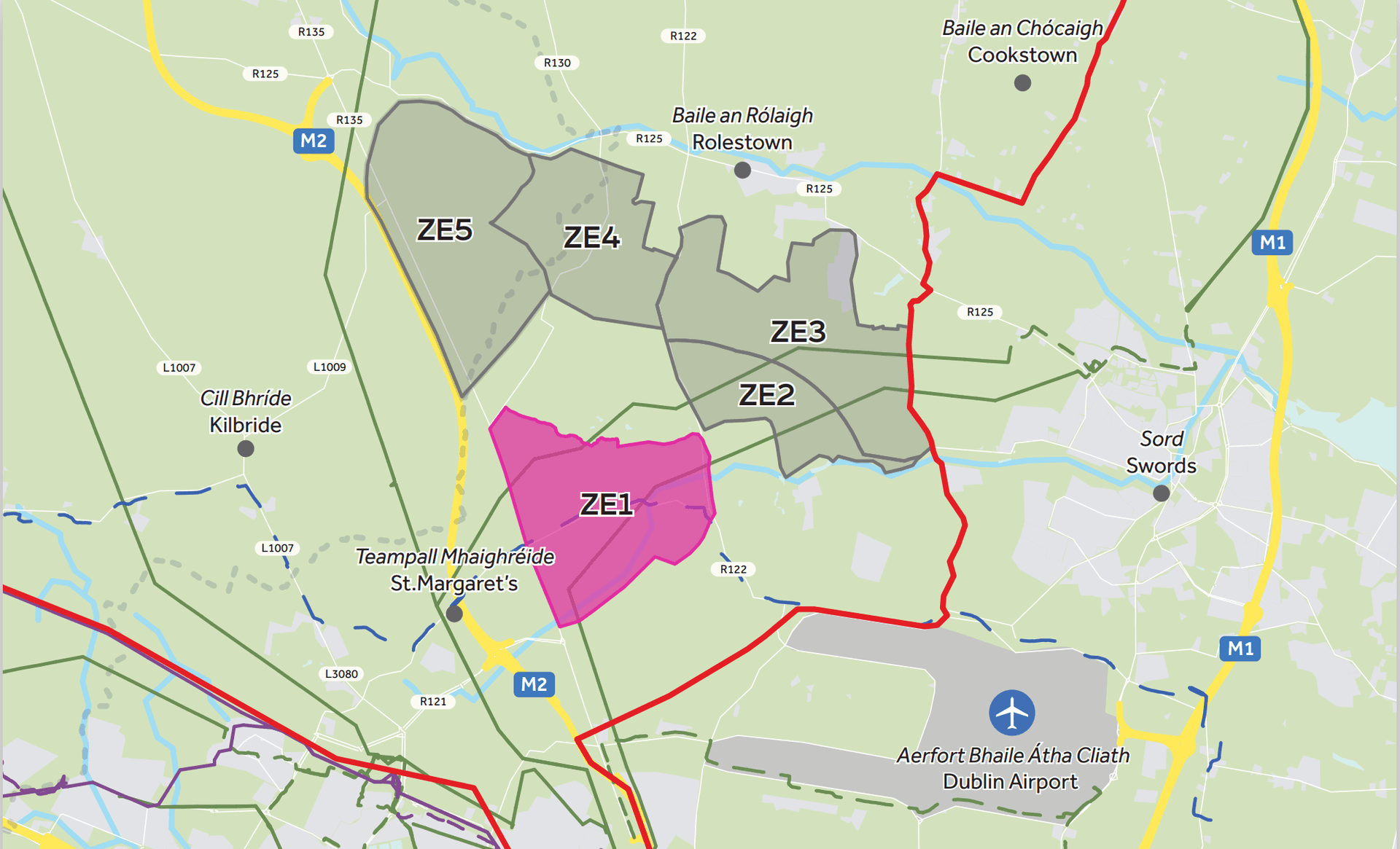 A map showing the location of Zone 1 within the project area