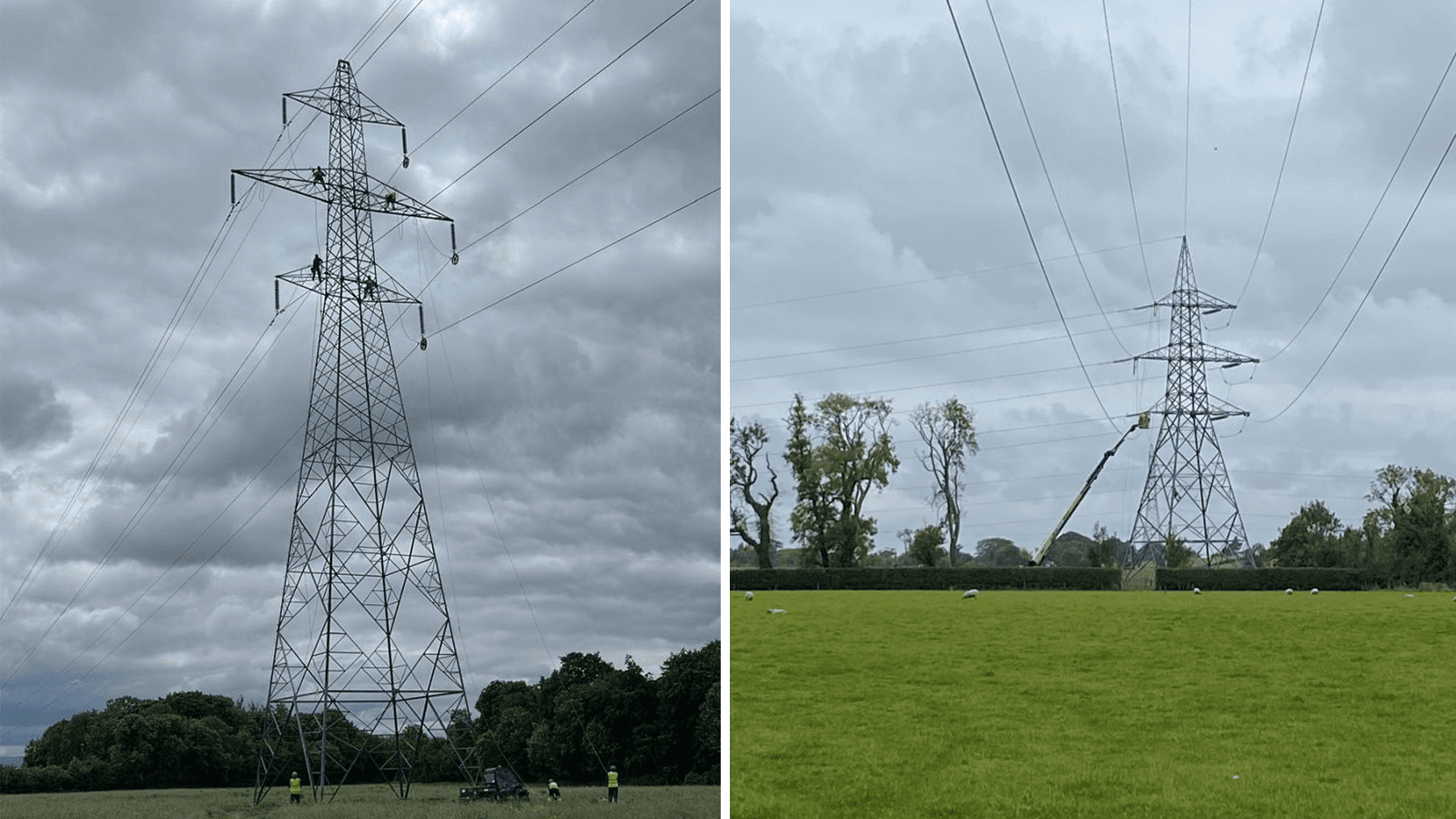 Uprated electricity lines in the Maynooth-Woodland area