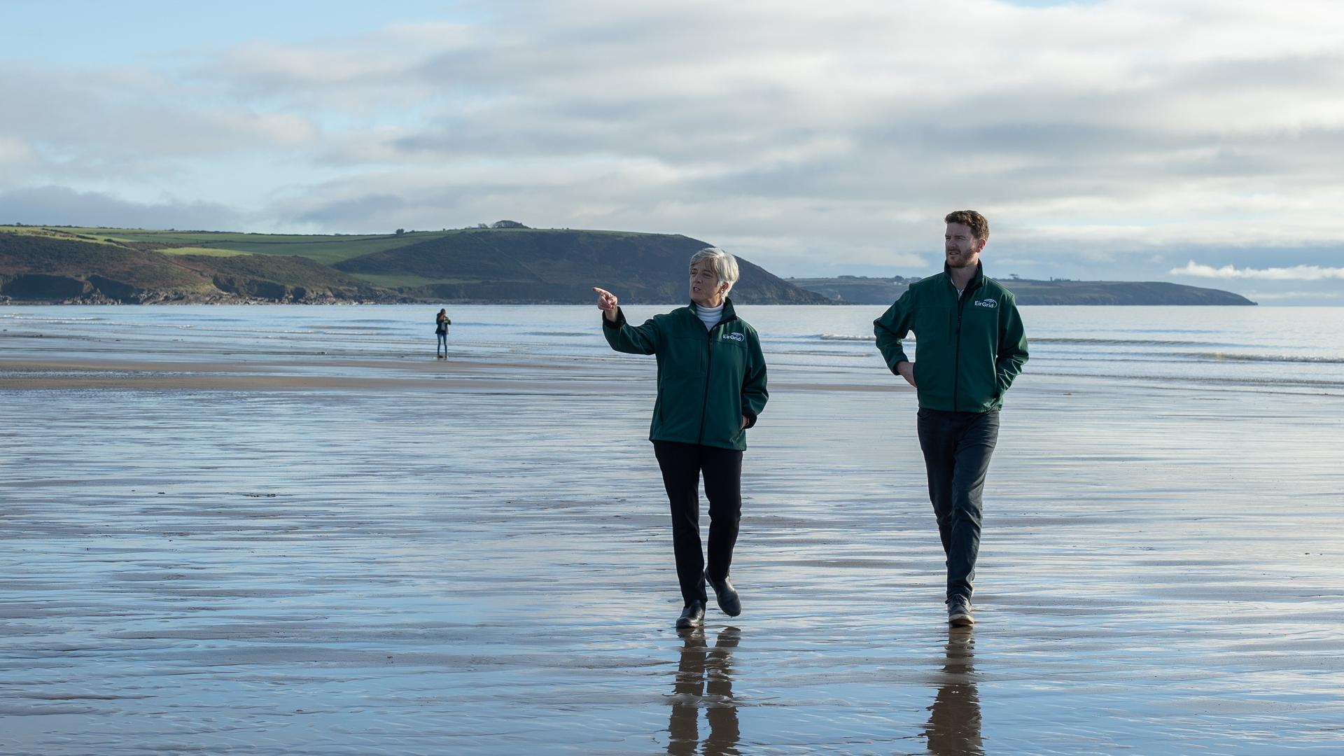 EirGrid staff at the coast