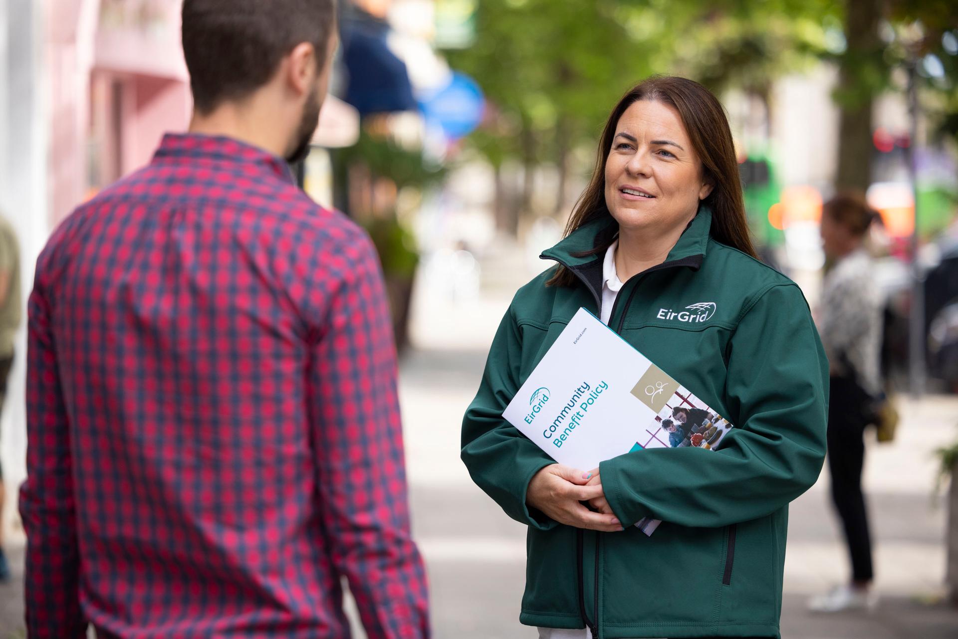 A member of EirGrid's community engagement team