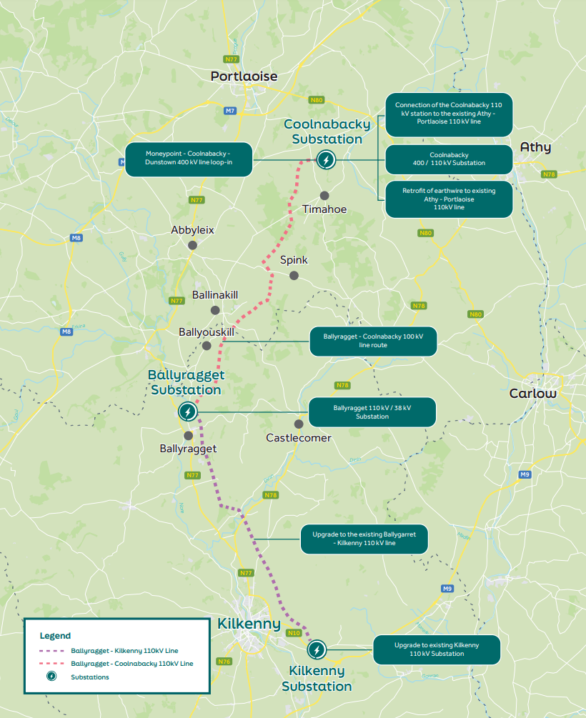Laois - Kilkenny project area map